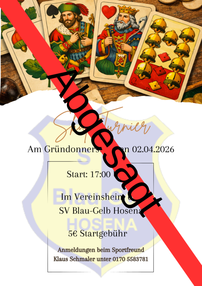 *abgesagt* Skat-Turnier des SV BG Hosena
