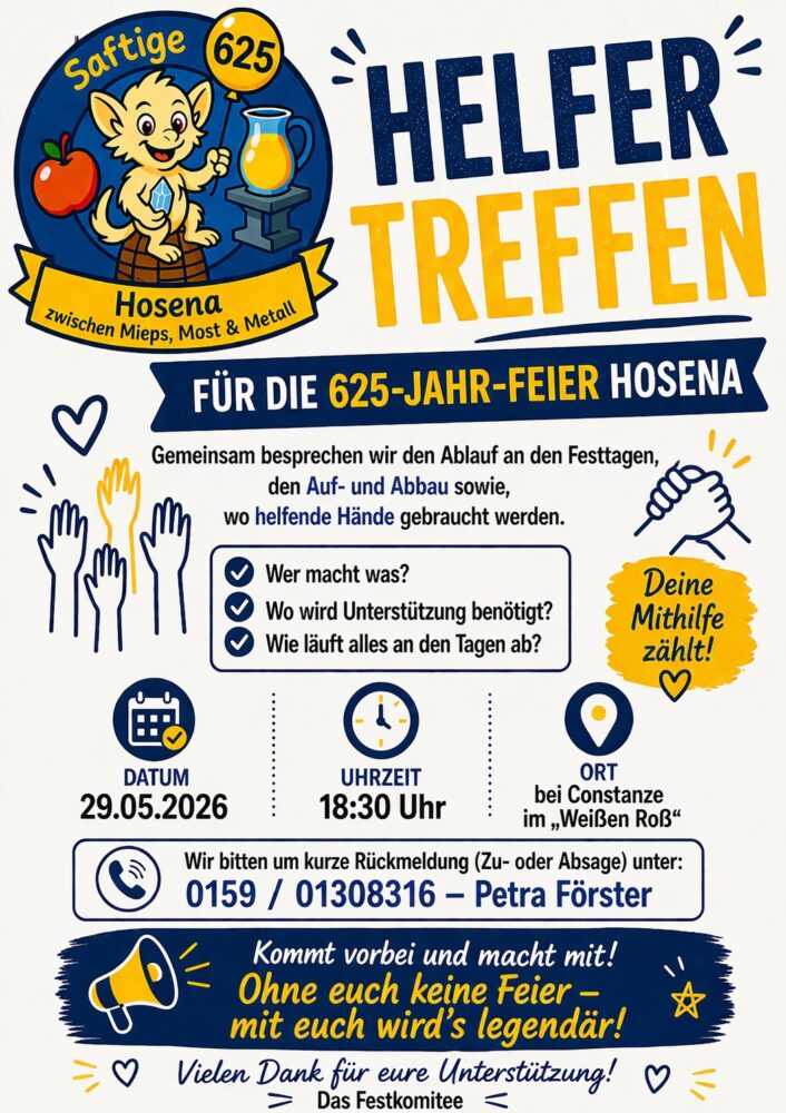 Helfertreffen für die 625-Jahr-Feier