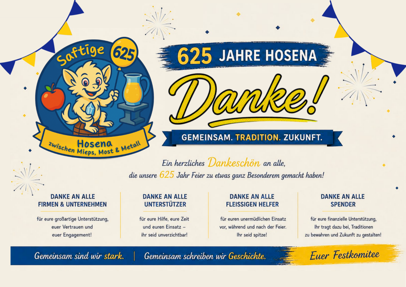 625 Jahre Hosena – TV Beitrag & Danksagung